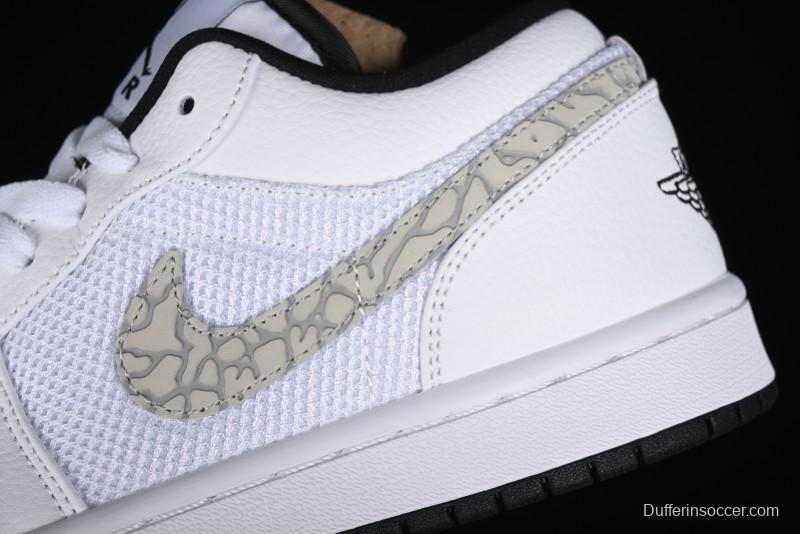 Nike Air Jordan 1 Low AJ1 White Mesh Retro Basketball Shoes - 338145-110