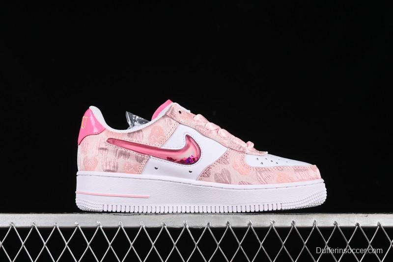 Nike Air Force 1 '07 Low Valentine's Day Limited Edition Pink Bear Sneakers - DH2920-111