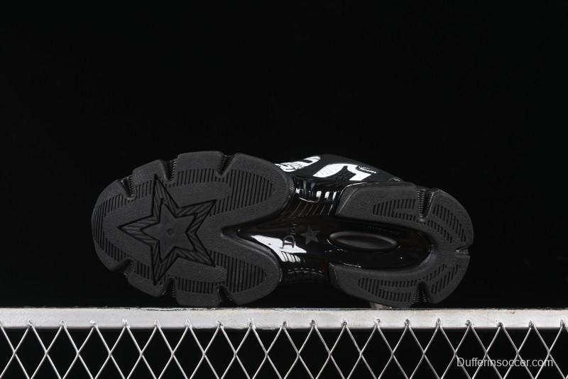 Dior Chrono Round Toe Lace-Up Lifestyle Casual Running Sneakers - 6865 BLACK WHITE