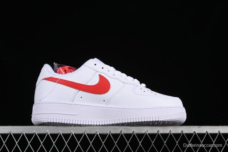 Nike Supreme x Air Force 1 Low Casual Sneakers with Full-Grain Leather and 3/4 Air Cushion - CU9225-101