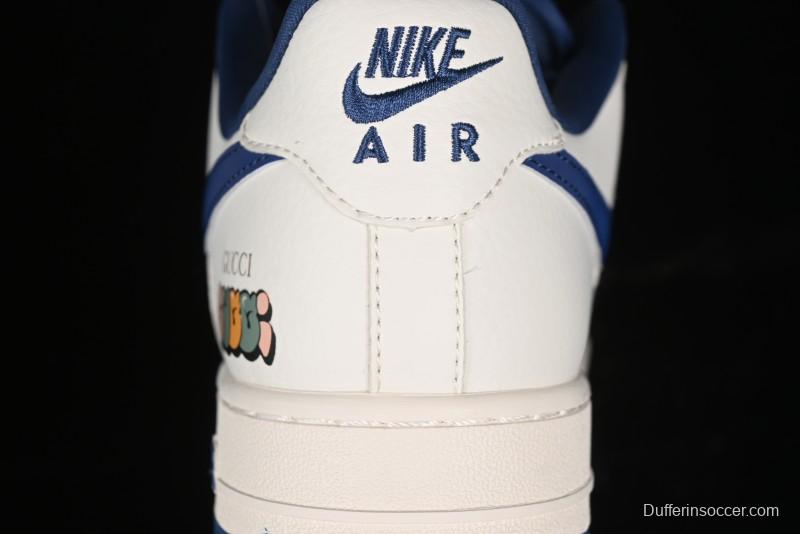 Nike Air Force 1 '07 Low Gucci Collaboration - Light Blue Linen Low-Top Casual Sneakers - XZ3398-788