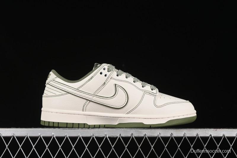 Nike SB Dunk Low Stussy Collaboration - Beige Green Anniversary High-End Custom Low-Top Casual Skate Shoes - BB1818-102