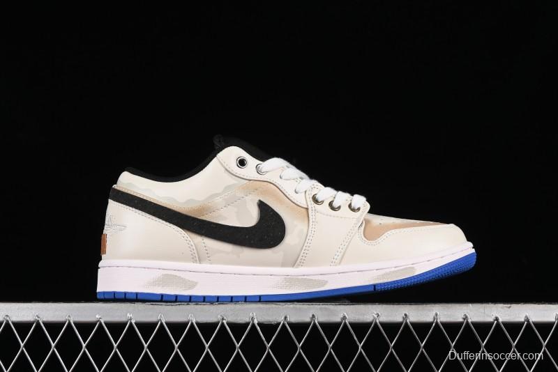 Nike Air Jordan 1 Low Retro Basketball Shoes Panda Mischief Pioneer Rider - 553560-140