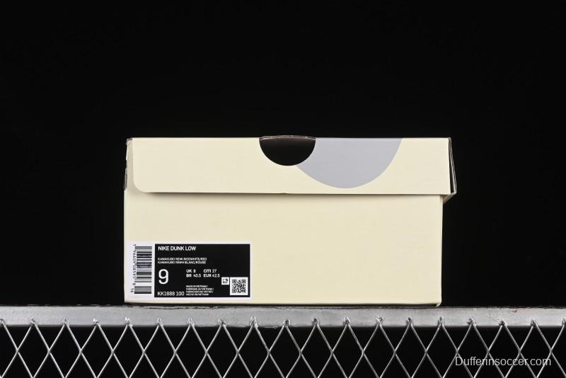 Nike SB Dunk Low Comme des Garcons Collaboration - Off-White Small Red Hook Anniversary High-End Custom Low-Top Casual Skate Shoes - KK1688-100