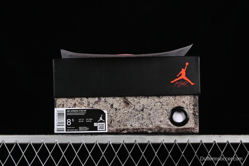 Nike Air Jordan 4 Remastered Retro Sneakers with Suede and Textile Upper - HF4334-004