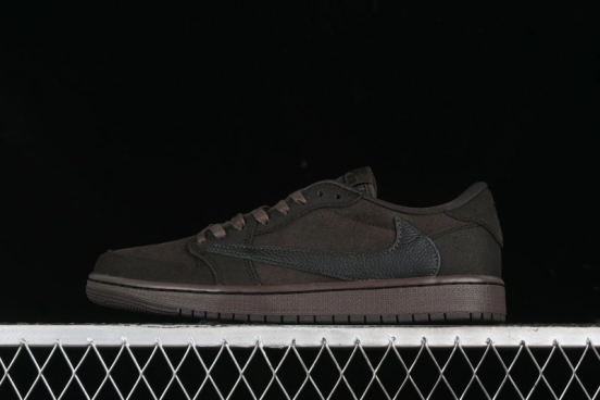 Nike Travis Scott x Air Jordan 1 Low OG AJ1 Collaboration Reverse Swoosh Sneakers - DM7866-202