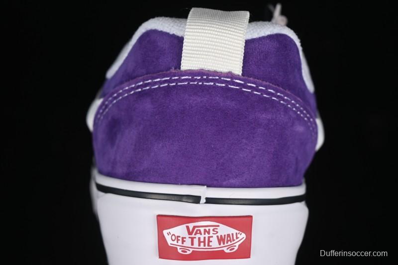 Vans Classics Knu Skool Full-Grain Leather Retro Sneakers with Chunky Silhouette - VN000CS0DRV