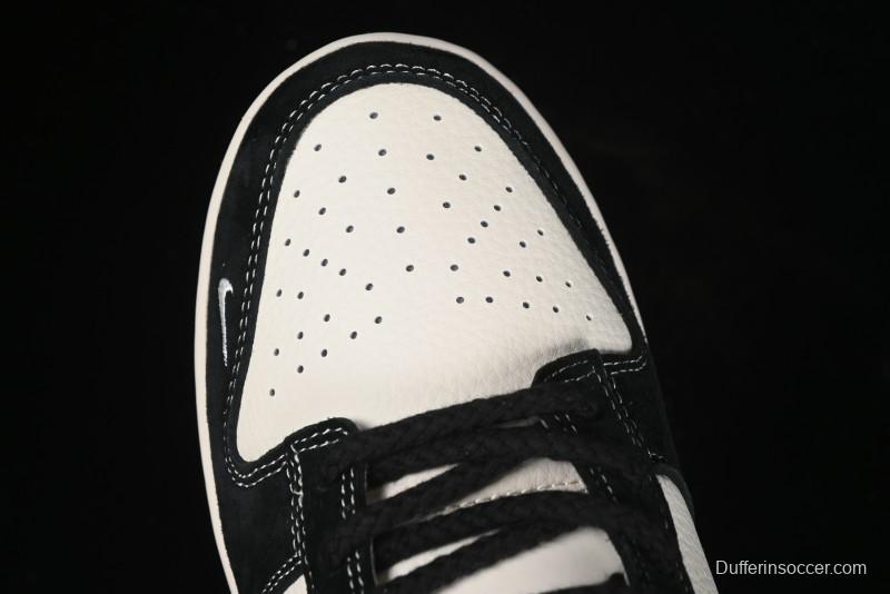 Nike SB Dunk Low Carhartt Collaboration - Off White Black Swoosh Anniversary Custom Low-Top Casual Skate Shoes - SJ1089-005