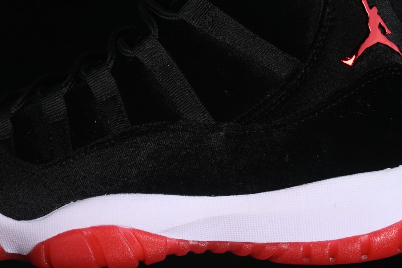 Nike Air Jordan 11 Retro "Bred Velvet" Basketball Shoes with Velvet Overlay - DB5457-061