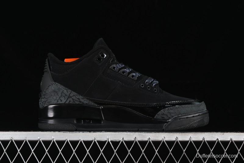 Nike Air Jordan 3 Retro Basketball Shoes in Midnight Black - CT8532-001