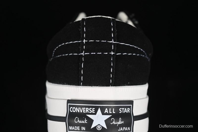 Converse One Star J Vtg Suede Low-Top Casual Sneakers in Retro Black and White - M.C3