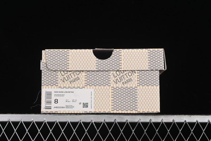 Nike SB Dunk Low LV Collaboration - Beige Blue Print Anniversary High-End Custom Low-Top Casual Skate Shoes - JH8310-954