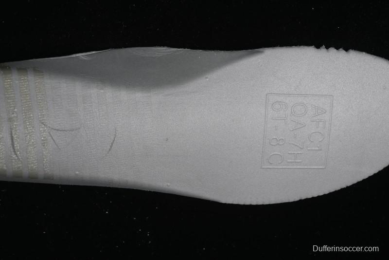 Nike Air Force 1 '07 Mid Casual Sneakers in White/Grey/Black with Hand-Painted Cracked Swoosh Shadow Detail - CW2289-111