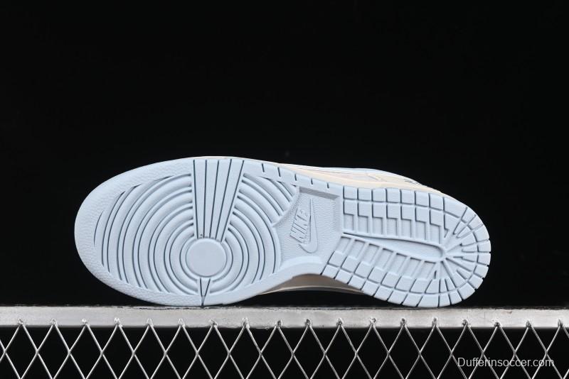 Nike SB Dunk Low Stussy Collaboration - Double Swoosh Ice Blue Anniversary Custom Low-Top Casual Skate Shoes - XX2026-101