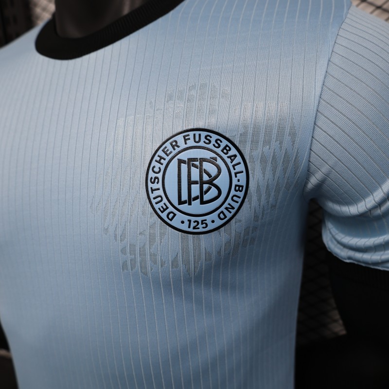 Player Version 2025 Germany 125Th Anniversary Light Blue with Adidas Retro Design Jersey