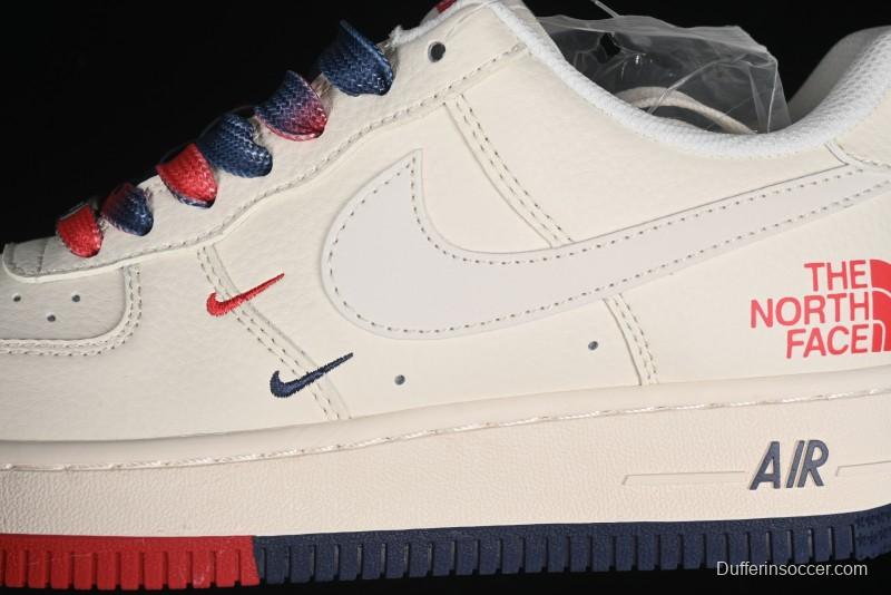 Nike Air Force 1 '07 Low The North Face Collaboration - White Red Blue Color Block Low-Top Casual Sneakers - XZ6188-010