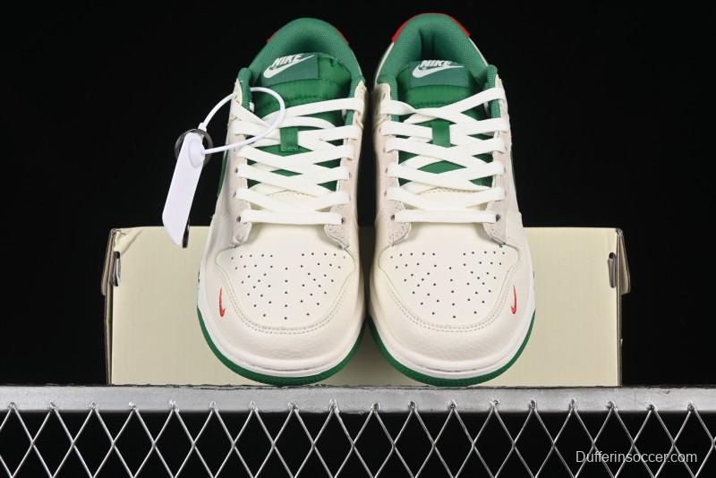 Nike SB Dunk Low Gucci Collaboration - Custom Patchwork Green Swoosh Anniversary Edition Low-Top Casual Skate Shoes - KK1688-053