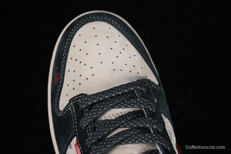 Nike SB Dunk Low Stussy Collaboration - Anniversary High-End Custom Low-Top Casual Skate Shoes - DQ1098-520