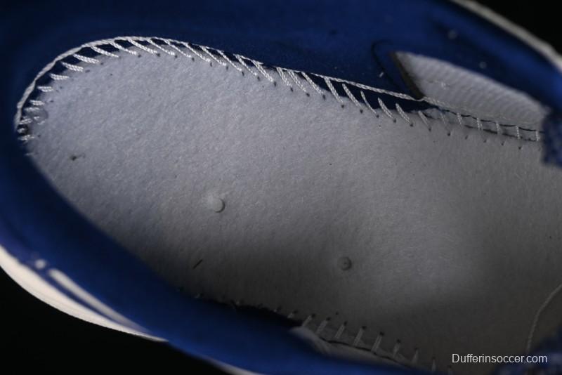 Nike Travis Scott x Fragment Design x Air Jordan 1 Low OG SP AJ1 Supreme Stussy Collaboration - Suede Blue Swoosh Low-Top Casual Sneakers - SJ2068-127