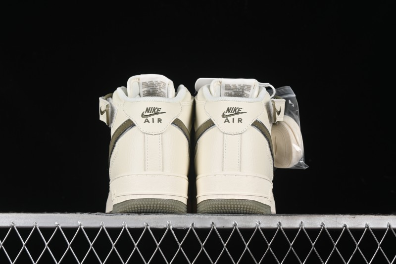Nike Air Force 1 '07 Mid Military Green Dual-Color Sole Starlight Retro Sneakers - XL0236-231