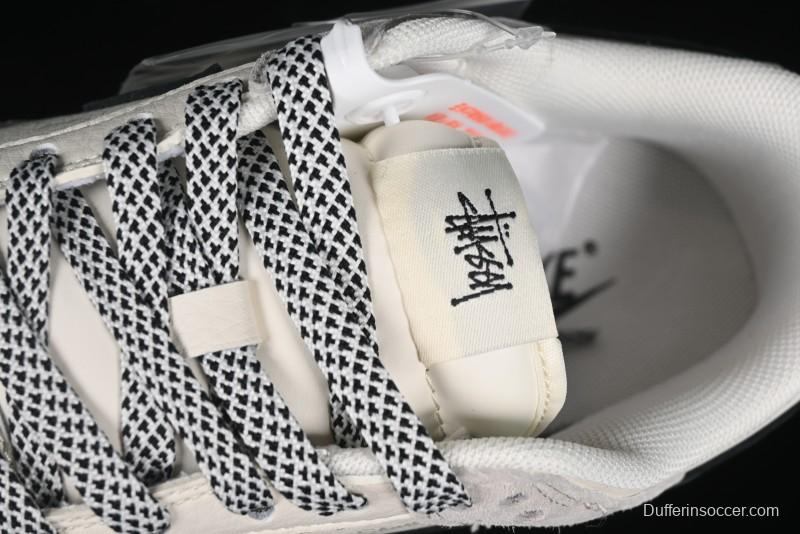 Nike SB Dunk Low Stussy Collaboration - Grey Black Checkerboard Gum Sole Anniversary Custom Low-Top Casual Skate Shoes - CF3688-031