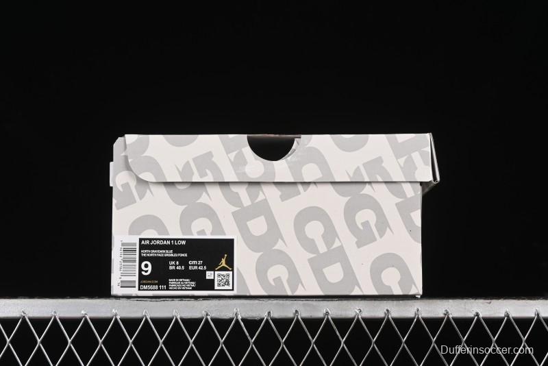 Nike Air Jordan 1 Low AJ1 The North Face Collaboration - Suede Grey Retro Basketball Shoes - DM5688-111