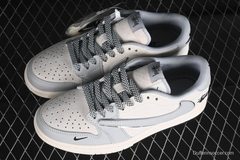 Nike Travis Scott x Fragment Design x Air Jordan 1 Low OG SP AJ1 Retro Sneakers - SJ2068-122