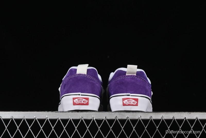 Vans Classics Knu Skool Full-Grain Leather Retro Sneakers with Chunky Silhouette - VN000CS0DRV