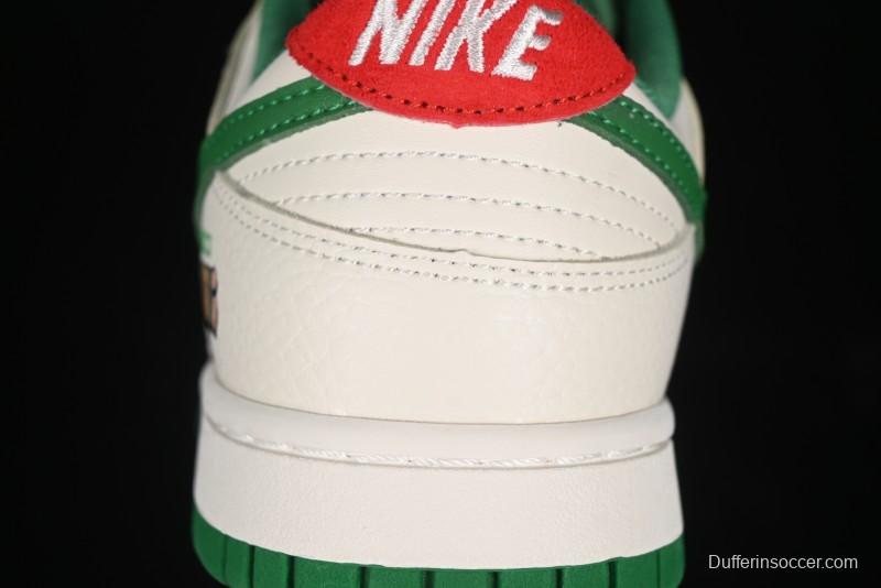Nike SB Dunk Low Gucci Collaboration - Custom Patchwork Green Swoosh Anniversary Edition Low-Top Casual Skate Shoes - KK1688-053