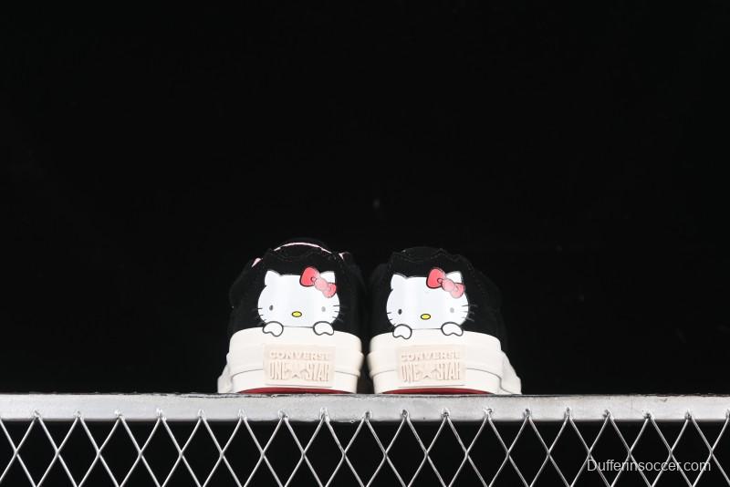 Converse One Star Hello Kitty Collaboration Low-Top Casual Sneakers with Embroidered Bow - 362940C