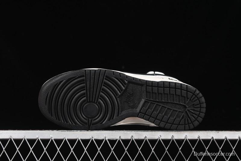 Nike SB Dunk Low Supreme Collaboration - Beige Black Mini Swoosh Anniversary Customized Low-Top Casual Skate Shoes - XX2025-566