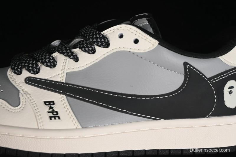 Nike Travis Scott x Fragment Design x Air Jordan 1 Low OG SP AJ1 Bape Collaboration - BB6511-626