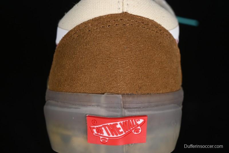 Vans Classics Knu Skool Low-Top Casual Sneakers with White Suede and Gum Sole - VN000CRPGRN