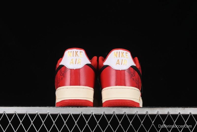 Nike Air Force 1 '07 Low Custom Wedding Sneakers with Chinese Style Elements - FN7439-133