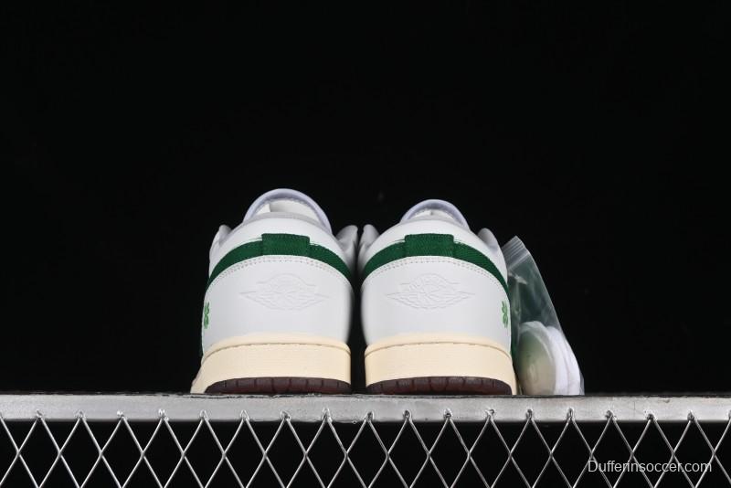 Nike Air Jordan 1 Low AJ1 White Green Double Hook Low-Top Retro Basketball Shoes - FZ5046-041