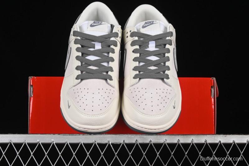 Nike SB Dunk Low Supreme Collaboration - Beige Grey Pig Anniversary High-End Custom Low-Top Casual Skate Shoes - XX2025-188