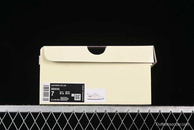 Nike Air Force 1 '07 Low Supreme Collaboration - Red Stitch Grey Sole Casual Sneakers - SJ1198-600
