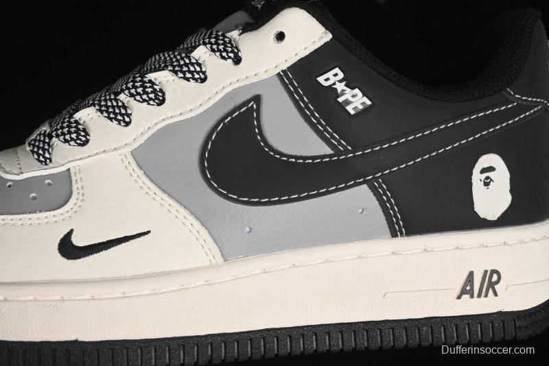 Nike Air Force 1 '07 Low Bape Collaboration - Beige Grey Black Low-Top Casual Sneakers BB6566-209