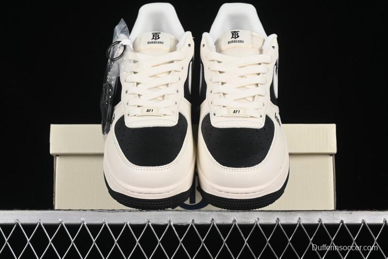 Nike Air Force 1 '07 Low Burberry Collaboration - Black White Patchwork Casual Sneakers - BB8588-227