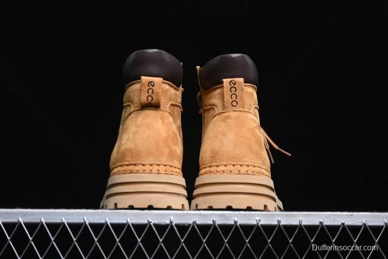 ECCO Exostrike Series Work Leather Anti-Slip Platform Boots - 63890801003