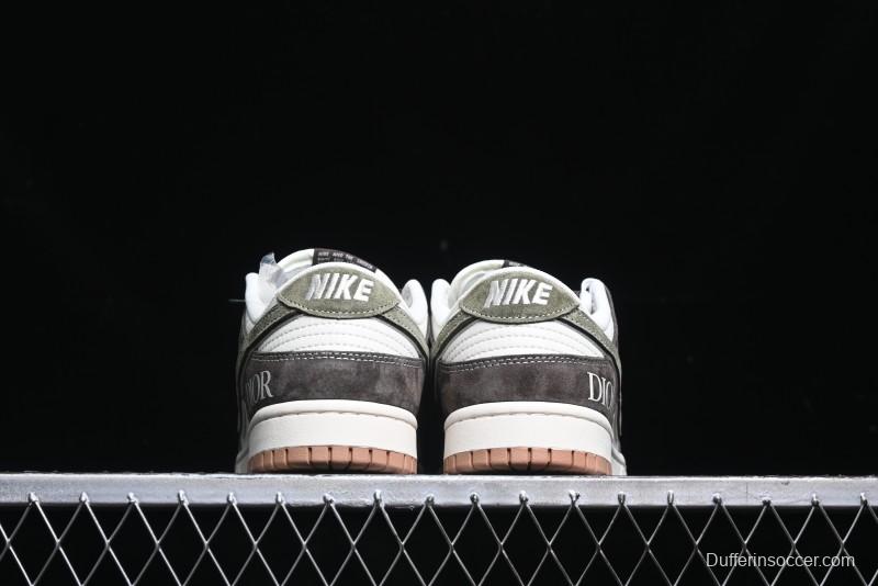 Nike SB Dunk Low Dior Collaboration - Chestnut Anniversary High-End Custom Low-Top Casual Sneakers - XS1086-007