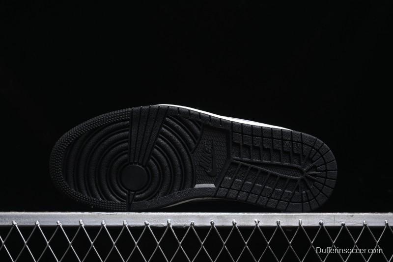 Nike Travis Scott x Fragment Design x Air Jordan 1 Low OG SP AJ1 OF Collaboration - Latte Grey Low Top Casual Sneakers - SJ2068-109