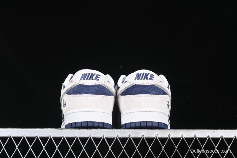 Nike SB Dunk Low Stussy Collaboration - Light Blue Pig Anniversary High-End Custom Low-Top Casual Skate Shoes - XX2025-528