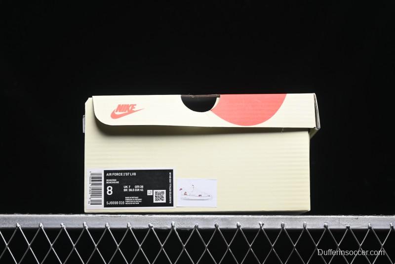 Nike Air Force 1 '07 Low Stussy Collaboration - AF1 White Red Label Low-Top Casual Sneakers - SJ6698-016