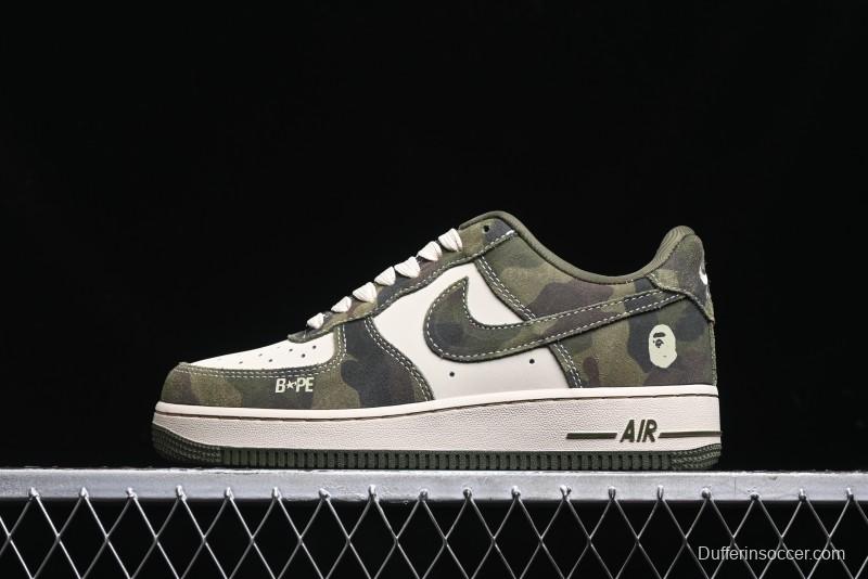 Nike Air Force 1 '07 Low Bape Collaboration - Jungle Camouflage Low-Top Casual Sneakers - CH6336-509