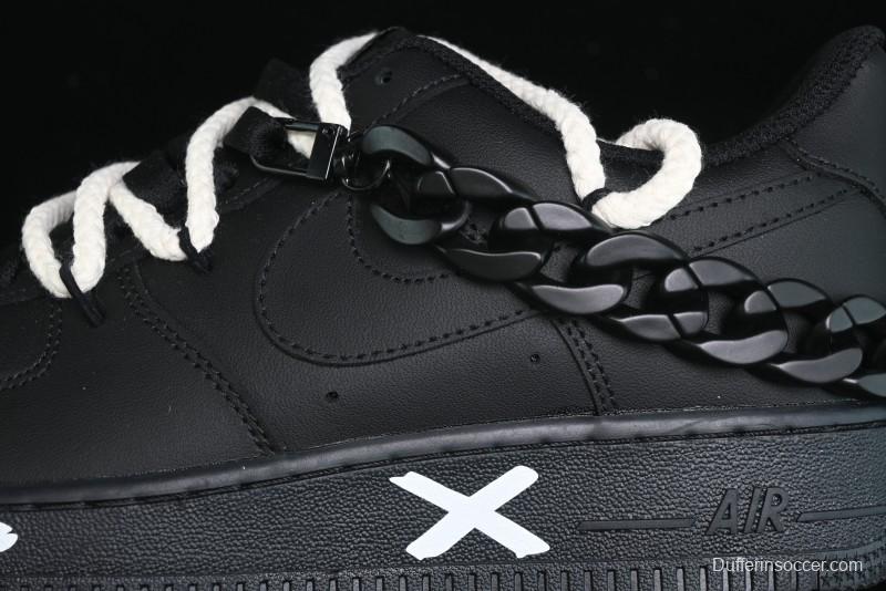 Nike Air Force 1 '07 Low Black Deconstructed Utility Casual Sneakers - CW2288-763