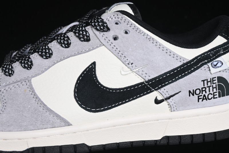 Nike SB Dunk Low The North Face Collaboration - Grey Black Double Swoosh Anniversary Custom Low-Top Casual Skate Shoes - XX3168-108