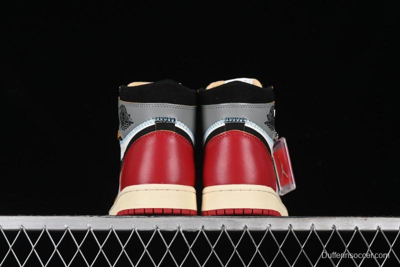 Nike Union x Air Jordan 1 Retro High Basketball Shoes with Chicago-Inspired Colorway - HV8563-600
