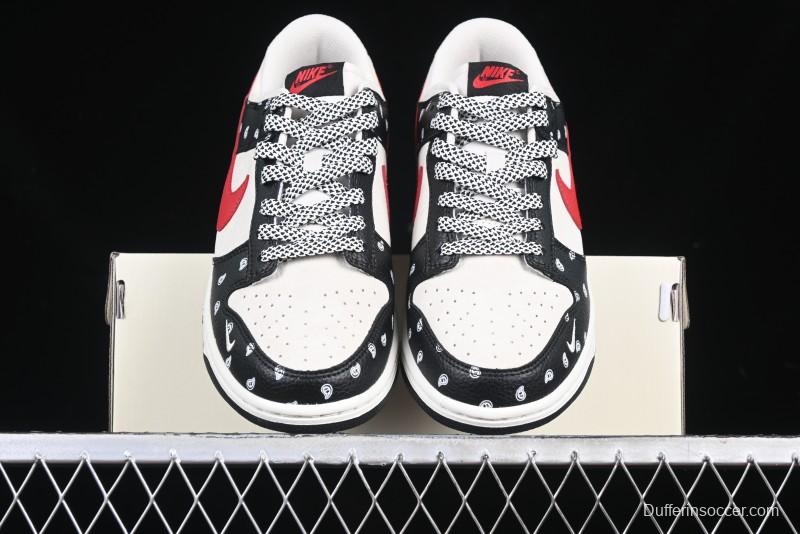 Nike SB Dunk Low Edison Chen Collaboration Graffiti Red Swoosh Anniversary Custom Low-Top Casual Skate Shoes - DJ2024-101