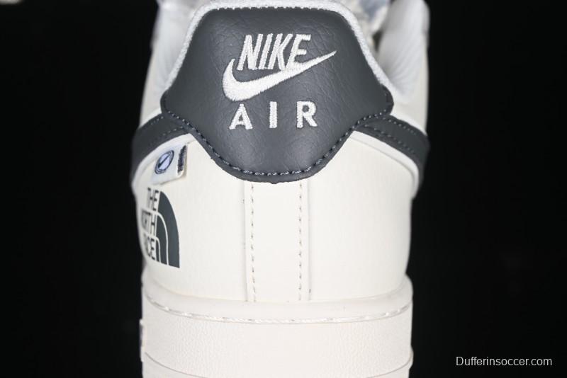 Nike Air Force 1 '07 Low The North Face Collaboration Beige Grey Check Grey Outsole Casual Sneakers - XZ6188-191